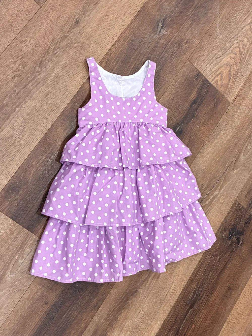 Kaelly’s Kids Purple Polka Dot Layered Summer Dress Outfit 2T